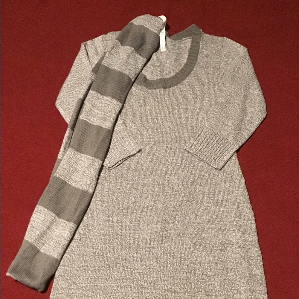 Sweater Dress with Infinity Scarf